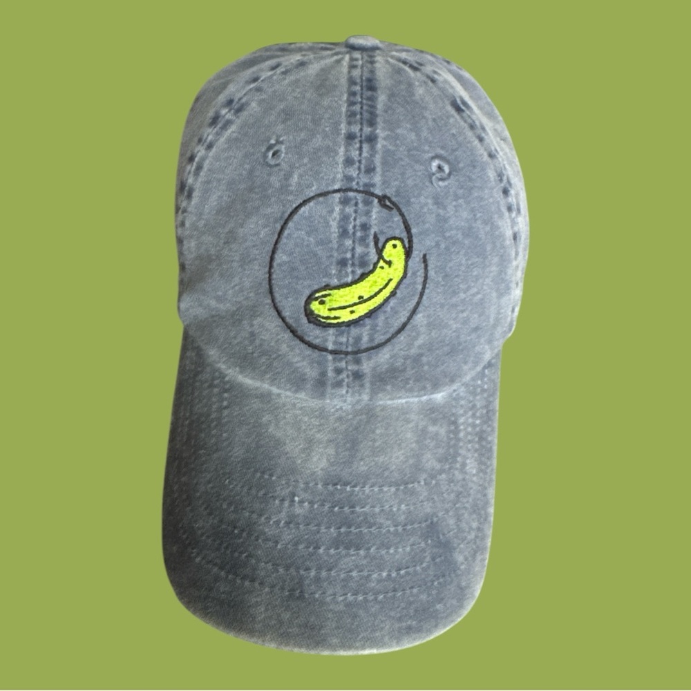 Mens Denim Cap with Pickle Embroidery one size‎ fits all